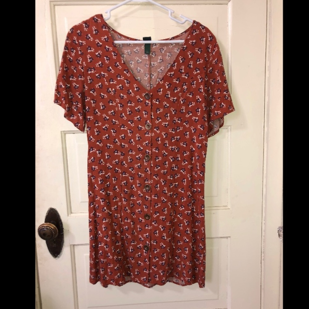 Rarely worn orange dress with floral detail